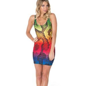 BLACKMILK SNAKE SKIN RAINBOW DRESS